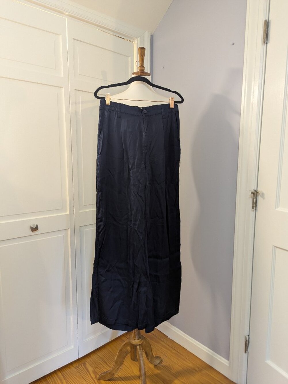 Aerie Pants Satin Look Trouser Functional Pockets